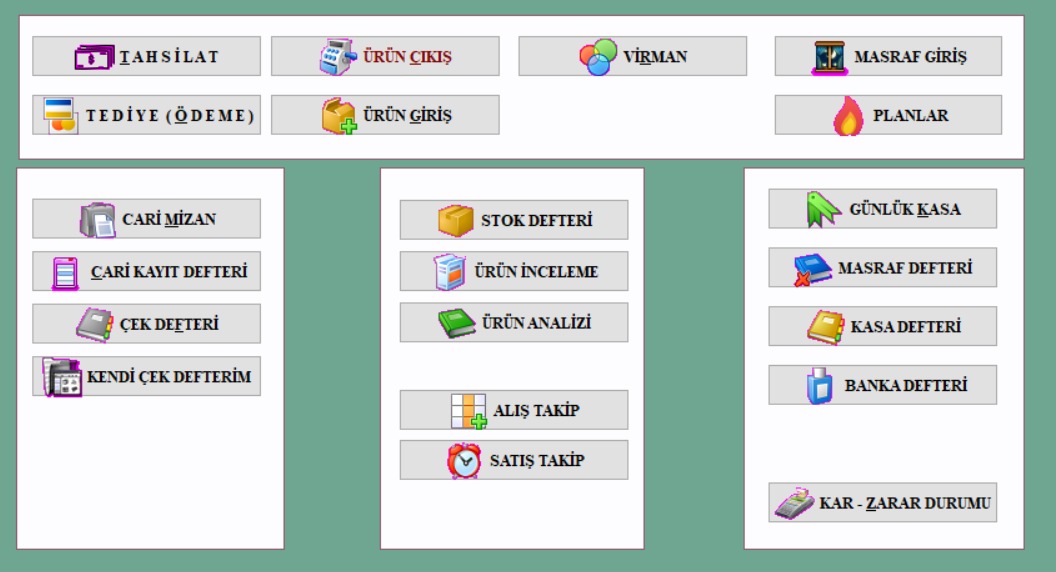 SayaYazılım Ana Ekran